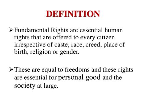 DEFINITION OF FUNDAMENTAL RIGHTS | The Lawyers & Jurists