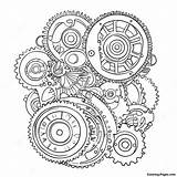 Intricate Steampunk Gear Coloring Page  Pagescom sketch template