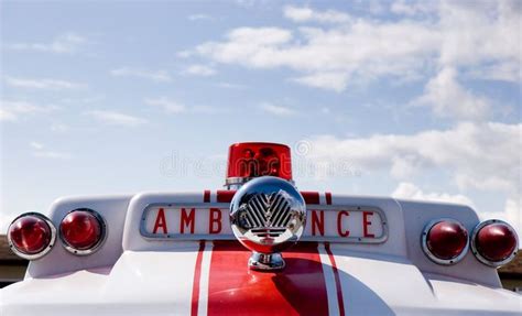 Ambulance siren. Top of old ambulance siren against blue sky , # ...