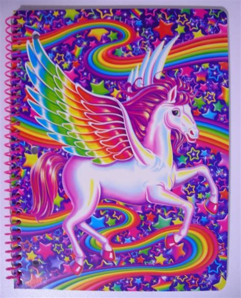 Lisa Frank Skye Spiral Notebook Pegasus Horse Rainbows Stars Wings Wide ...