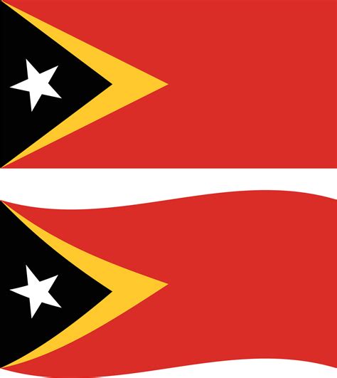 Flag of East Timor on white background. Timor Leste Flag. Timor Leste ...