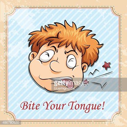 Idiom Bite Your Tongue Stock Clipart | Royalty-Free | FreeImages