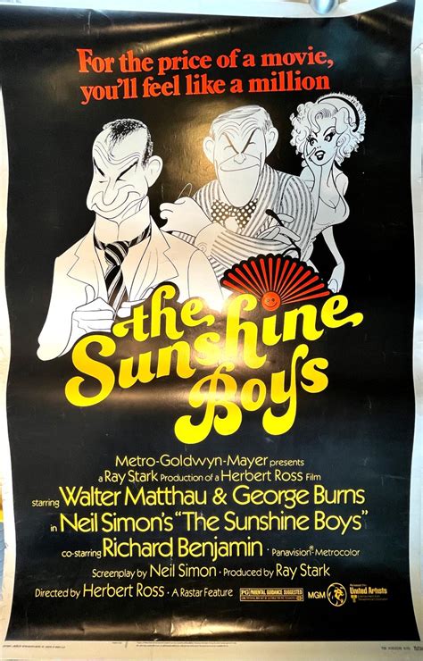 Lot - The Sunshine Boys Starring Walter Matthau And George Burns. Original Vintage Movie Poster.