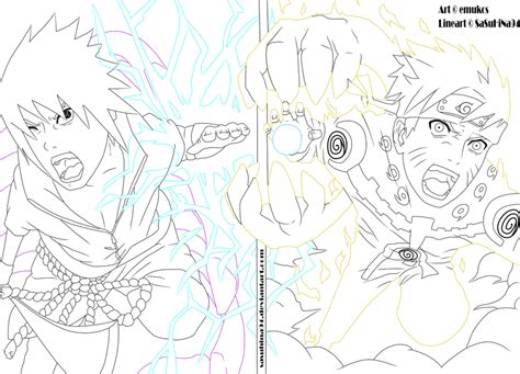 Sasuke vs Naruto Final Battle Lineart by IITheDarkness94II on DeviantArt