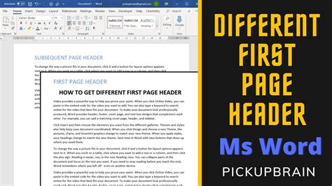 How make different first page header in word - geratemplates