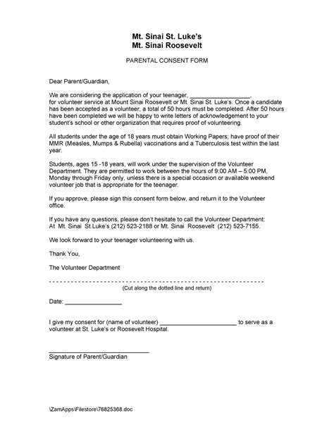 50 Printable Parental Consent Form & Templates ᐅ TemplateLab