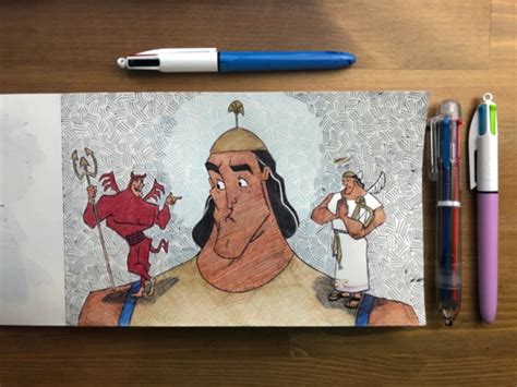 Kronk With Shoulder Angel & Devil original Drawing | Etsy