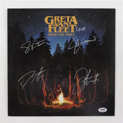 Greta Van Fleet "From the Fires" Vinyl Record Album Cover Band-Signed by (4) with Josh Kiszka ...