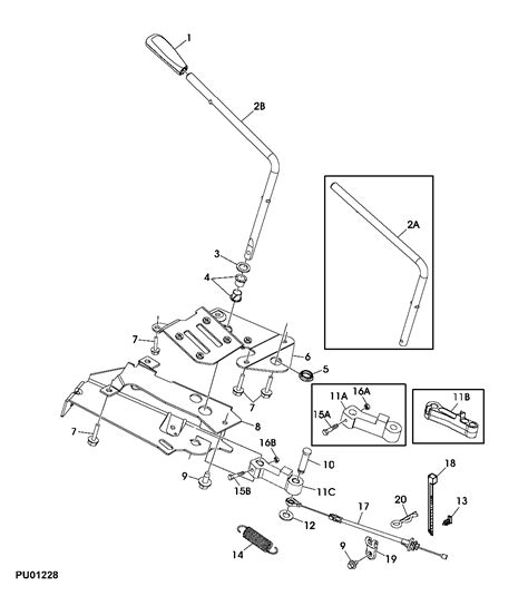 17 - SCOTTS PTO SHIFT LEVER AND LINKAGE EPC John Deere GX21417 CCE ...