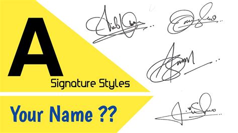 ️ Draw a Stylish Signature Starting With Letter "A" | A Signature Style ...