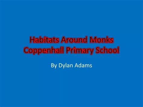 PPT - Habitats Around Monks Coppenhall Primary School PowerPoint Presentation - ID:5247942