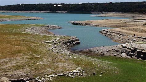 Drone photos show Diversion Lake near Medina Lake in Central Texas at ...