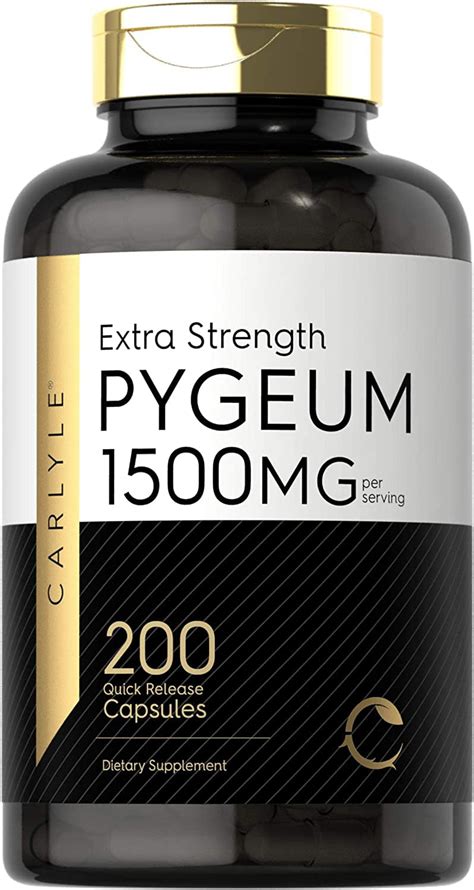 Pygeum Africanum Bark 1500 mg | 200 Capsules | High Potency Extract | Supports Prostate Health ...