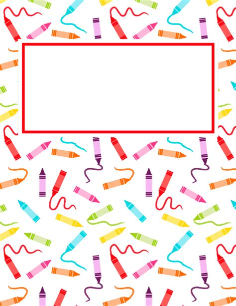 Free printable crayon binder cover template. Download the cover in JPG or PDF format at htt ...