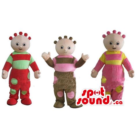 Trio of Tombliboos cartoon character Mascot costume fancy dress ...