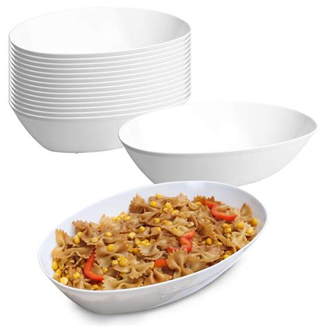 Smarty 2 qt. White Oval Large Disposable Plastic Serving Bowls 24ct - Walmart.com - Walmart.com