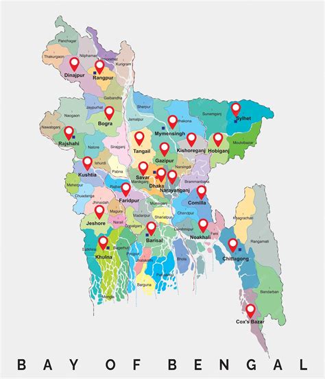 Premium Vector | Bangladesh map with borders isolated on background