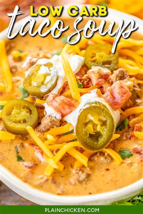 Low-Carb Taco Soup - Plain Chicken