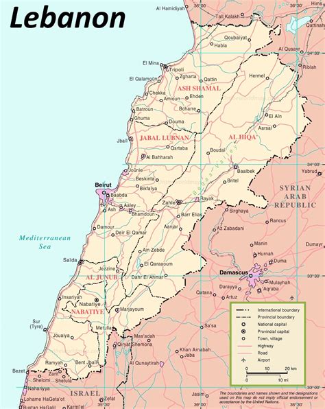 Lebanon political map - Ontheworldmap.com