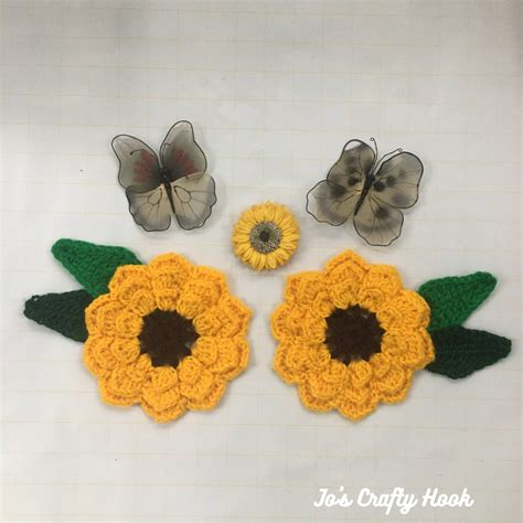 Sunflower Applique Free Crochet Pattern · Jo's Crafty Hook