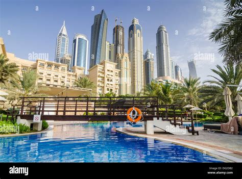 Dubai Marina skyscrapers overlook The Westin Dubai Mina Seyahi Beach ...