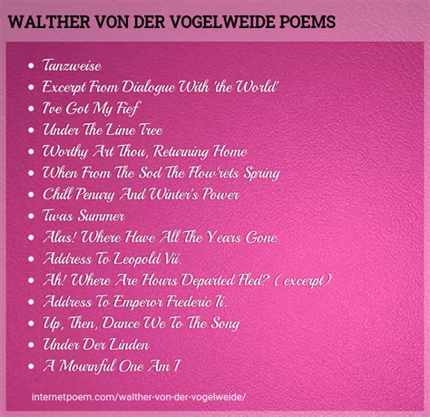 Biography of Walther Von Der Vogelweide