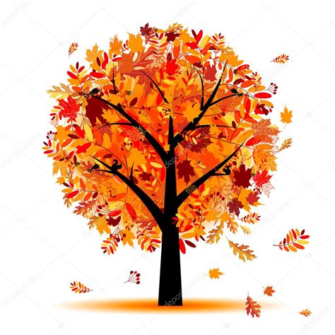 Beautiful autumn tree for your design Stock Vector Image by ©Kudryashka #4067533