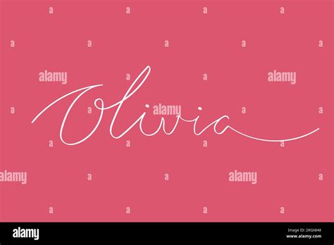 Female name Olivia. Girl’s name Handwritten lettering calligraphy ...