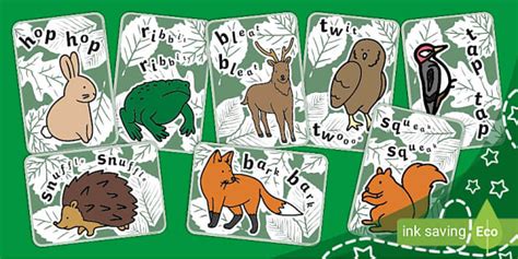 Woodland Animal Sounds Flashcards (teacher made) - Twinkl