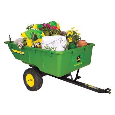 John Deere 1,000 lb. 17 cu. ft. Tow-Behind Poly Utility Cart-PCT-17JD - The Home Depot