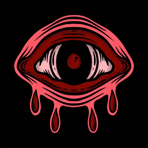 Red eye art Illustration hand drawn style premium vector for tattoo ...