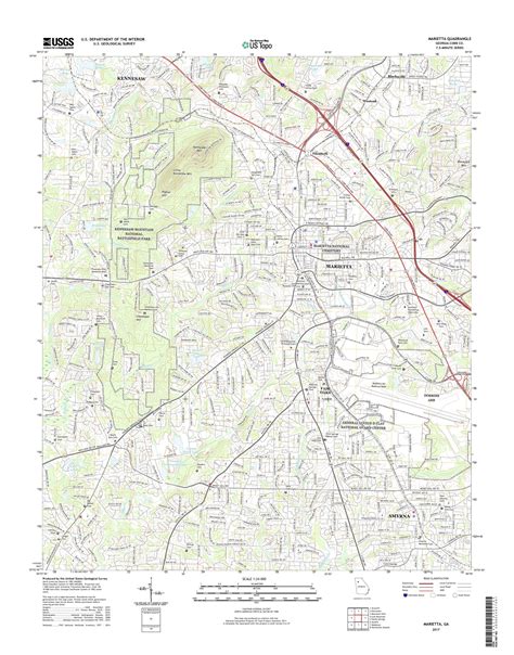 MyTopo Marietta, Georgia USGS Quad Topo Map