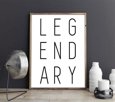 Legendary Print Printable Legendary Typography Wall Art - Etsy