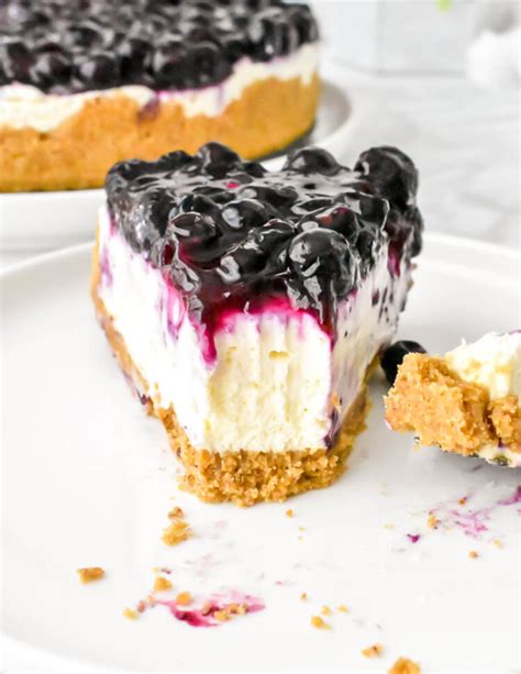 No Bake Blueberry Cheesecake - Herbs & Flour