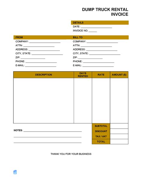 Rental Invoice Template | Invoice Maker