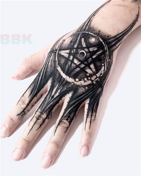 Sydney | Hand tattoos for guys, Side hand tattoos, Satanic tattoos