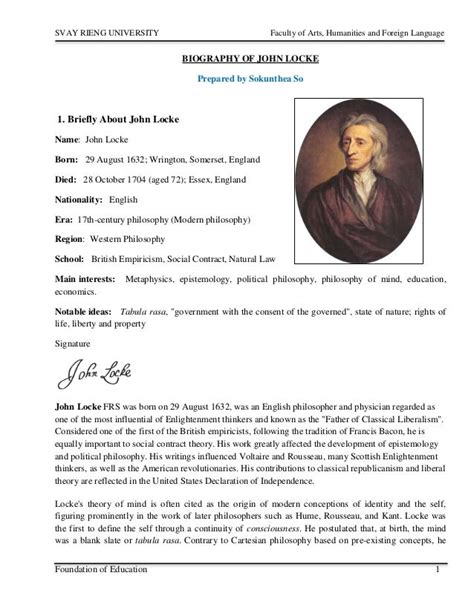 Biography of john locke