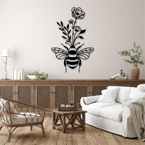 Metal Bee Sign Metal Wall Art Metal Bee Decor Bee Decor - Etsy