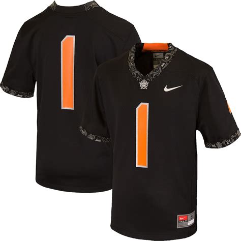 Youth Nike #1 Black Oklahoma State Cowboys Team Replica Football Jersey