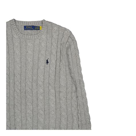 Polo Ralph Lauren Cable Knit Cotton Sweater Fawn Grey Heather - Polo Ralph Lauren – Stayhard.com