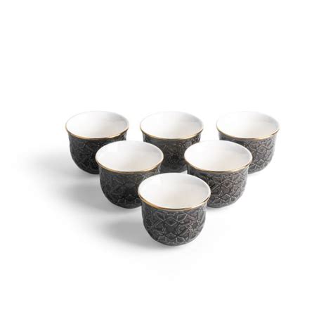 Crown - Arabic Coffee Cups (6-Pc)- Black & Gold – Otantik Home