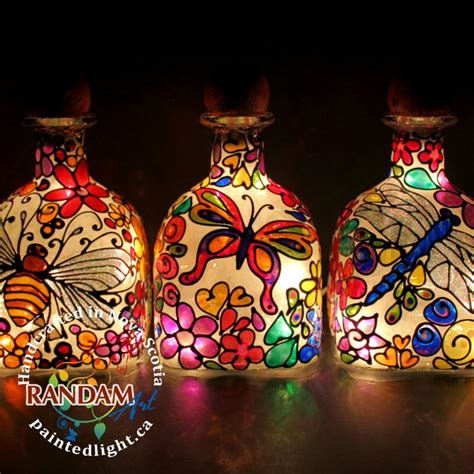 Art Lights - Randam Art Painted Light: Bottle Lights | Glass bottles ...