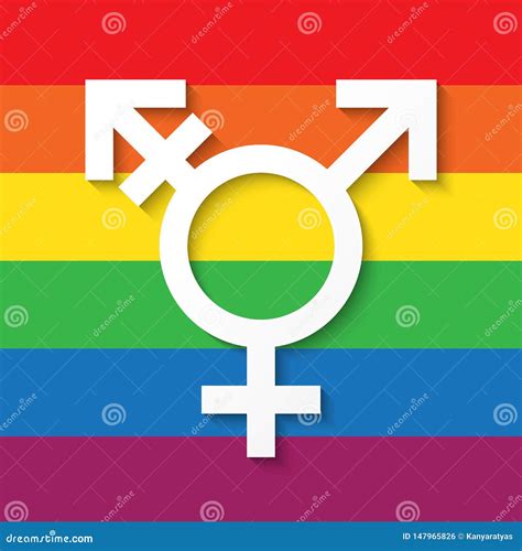 LGBT Gender Symbol on Rainbow Color Background Stock Vector ...