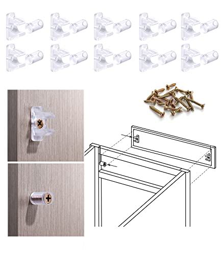 False Front Cabinet Clips, 10 Pairs with Screws Reinforced Sink Tip-Out Snap for Kitchen Cabinet ...