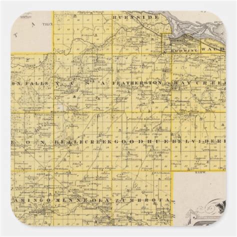 Map of Goodhue County, Minnesota Square Sticker | Zazzle.ca