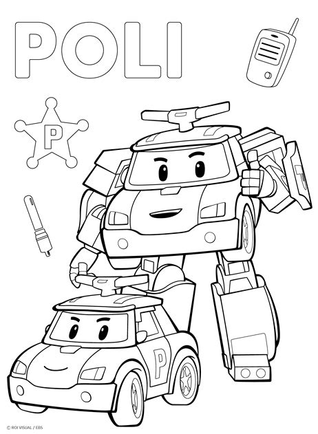 Robocar Poli coloring page printable | Kitty coloring, Mickey coloring ...