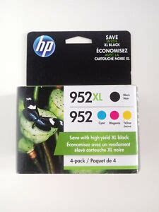 HP 952XL Black & 952 Color Ink Combo Pack of 4 Exp: 2022 Genuine OEM ...