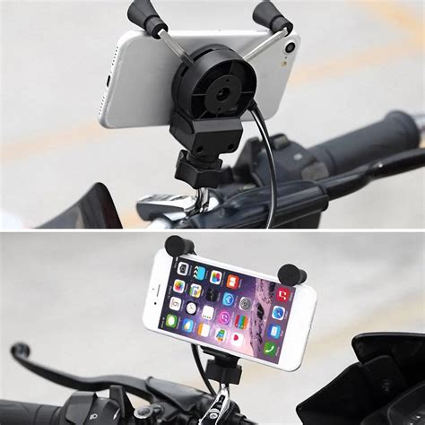 Universal Bike Phone Mount /Motorcycle Rotating Cell Phone Stand Mount Holder with USB Charging ...