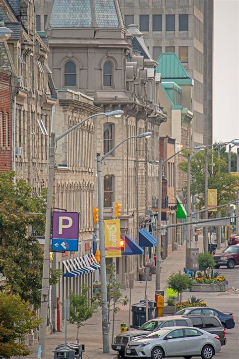 Guelph, Ontario: Pre-Sunrise View Of Downtown (August, 2018)