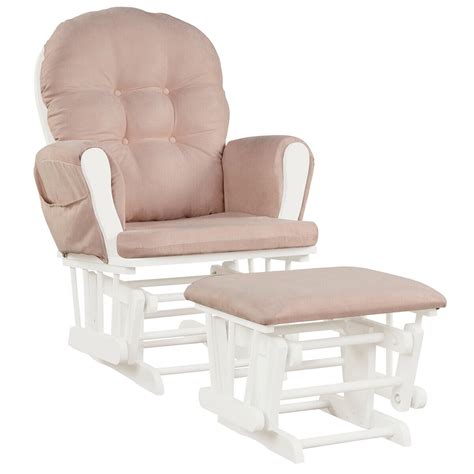 Gymax Baby Nursery Relax Rocker Rocking Chair Glider & Ottoman Set w/ Cushion Pink | Walmart Canada